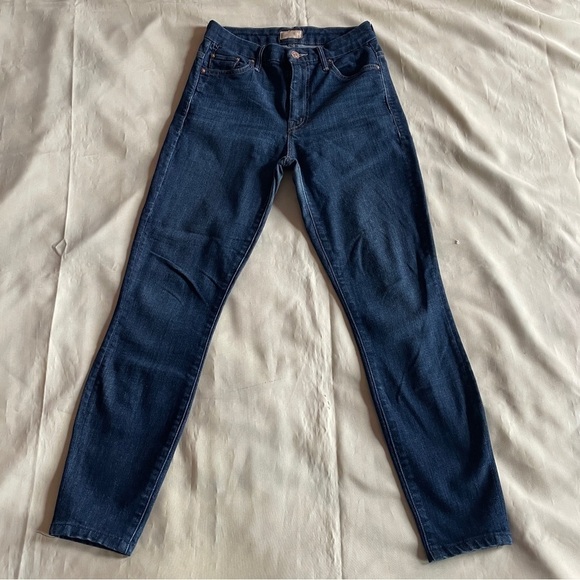 MOTHER- High Waisted Looker Skinny Jeans in Dark Wash Clean Sweep Size 25 - Picture 3 of 10